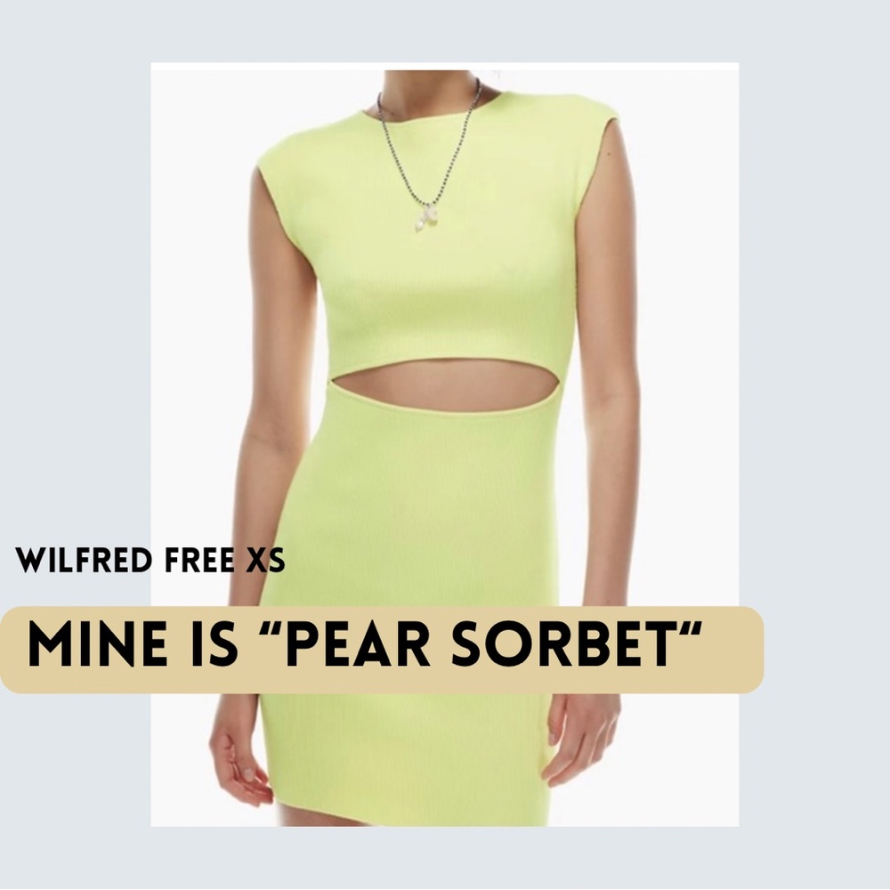 BNWT Wilfred Free with tags. Mini-cut out knit dress SX
